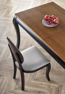 MASA DINING EXTENSIBILA WINDSOR, STEJAR INCHIS/NEGRU, 160/240 CM, BLAT DIN MDF SI PICIOARE DIN LEMN MASIV, STIL CLASIC - Img 4