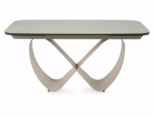 MASA DINING INFINITY, DIN STICLA, CERAMICA SI METAL, 160(240)X95, CULOARE TRAVERTIN/CASMIR, SIGNAL - Img 2