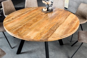 MASA DINING IRON CRAFT 140CM, ROTUNDA, DIN LEMN DE MANGO SI PICIOARE DE METAL, CULOARE NATUR, ARTIM GROUP SELECTION - Img 2