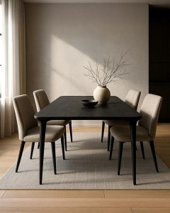 MASA DINING LAMINAR 200 NEGRU, CONFECTIONATA DIN LEMN MASIV DE MANGO, STIL MODERN