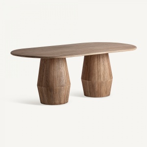 MASA DINING/LIVING JACQUARD, MARO DESCHIS, REF. 35787, PRELUCRATA MANUAL, CONFECTIONATA DIN LEMN DE MANGO, STIL MODERN