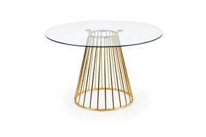 MASA DINING/LIVING LIVERPOOL, fi 120/75, CU BLAT DIN STICLA SI PICIOR DIN METAL, STIL MODERN - Img 2