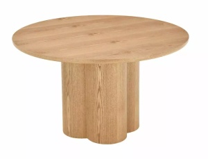 MASA DINING/LIVING ROTUNDA, STEJAR, 120/74 CM, CONFECTIONATA DN MDF SI FURNIR NATURAL - Img 2