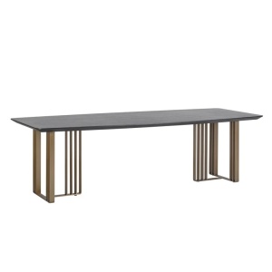 MASA DINING MAVERICK 260 CM, CHARCOAL, 3513, CONFECTIONATA DIN OTEL INOXIDABIL, MDF SI FURNIR DE STEJAR