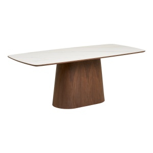 MASA DINING NOLI 90x200x76 cm, REALIZATA DIN FURNIR, CERAMICA, CULOARE MARMURA/MARO, HOUSE NORDIC