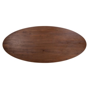 MASA DINING OVALA, STAFFORD, APICYBROWN, 214451, 280CM, LEMN DE STEJAR, PLASTIC SI METAL, NEAGRA/MARO, STIL MODERN - Img 4