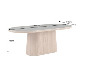MASA DINING OVALA, UNIQUE, 200CM, CADRUL CERAMIC FURNIRUIT SI BLAT DIN MARMURA, ARTIM GROUP SELECTION - Img 3