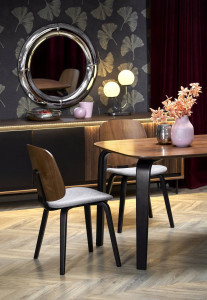 MASA DINING PEDRO, NUC/NEGRU, 160 CM, DIN FURNIR NATURAL SI LEMN, STIL MODERN - Img 2