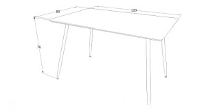 MASA DINING REMUS, 120 CM, STEJAR/NEGRU, BLAT DIN MDF SI PICIOARE DIN METAL, STIL MODERN - Img 5
