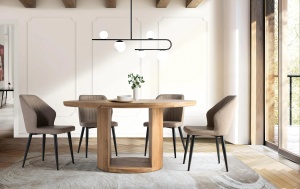 MASA DINING ROTUNDA NASHIK 150CM, REALIZATA DIN LEMN DE MANGO, CULOARE NATUR, GINER Y COLOMER
