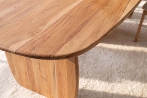 MASA DINING SCULPTURA, OVALA 240CM, REALIZATA DIN LEMN DE SALCAM, CULOARE NATUR - Img 10