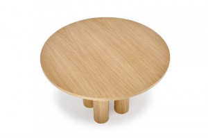MASA DINING STIL ELEFANTE, STEJAR NATURAL, 120 CM, DIN MDF SI FURNIR NATURAL, STIL MODERN - Img 4