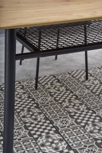 MASA DINING STIL JACKSON, STEJAR AURIU/NEGRU, 160 CM, BLAT DIN MDF SI PICIOARE DIN METAL, STIL MODERN - Img 2