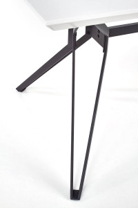 MASA DINING STIL PASCAL, ALB/NEGRU, 160 CM, BLAT DIN MDF LACUIT SI PICIOARE DIN METAL, STIL MODERN - Img 5