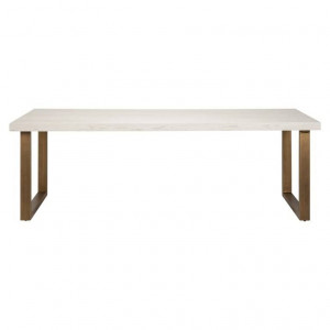 MASA DINING WHITEBONE, 235 CM, CREM/CUPRU, DIN LEMN DE STEJAR SI METAL, RICHMOND INTERIORS - Img 4
