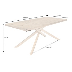 MASA DINING, WOOD 200CM, LEMN DE PIN RECICLAT, ASPECT MARO NATUR, ARTIM GROUP SELECTION. - Img 3