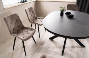 MASA EXTENSIBILA, 120/160 CM, GRI INCHIS/NEGRU MAT, DIN STICLA SECURIZATA, CERAMICA SI METAL, STIL MODERN - Img 4