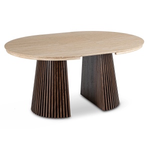 MASA EXTENSIBILA 120/200CM, ARTIM MEBLE, REALIZATA DIN MDF, CULOARE TRAVERTIN/NUC, STIL MODERN - Img 4