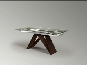 MASA EXTENSIBILA 160/220CM, MIKA 713023, DIN STICLA SI METAL, STIL ULTRAMODERN SCHULLER - Img 2