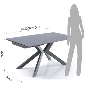 MASA EXTENSIBILA 160/240CM, EVOLUTION, COD 3237, STIL MODERN, REALIZATA METAL SI STICLA - Img 6
