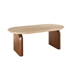 MASA EXTENSIBILA 200-300CM, ARTIM MEBLE, REALIZATA DIN MDF, CULOARE TRAVERTIN/NUC, STIL MODERN