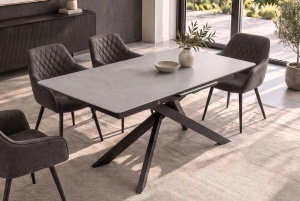 MASA EXTENSIBILA ALPINE 160-200CM, REALIZATA DIN METAL SI BLAT MDF SI CERAMICA, DE CULOARE GRI TAUPE - Img 3