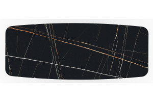 MASA EXTENSIBILA AVANGARD II, 160/240 CM, EFECT DE MARMURA NEAGRA/NEGRU, DIN CERAMICA, STICLA SI METAL, STIL MODERN - Img 5