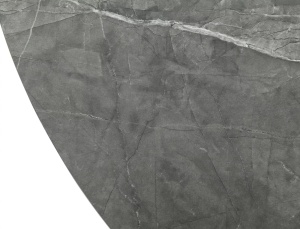 MASA EXTENSIBILA, DINING 120(160)X120, EFECT DE MARMURA GRI/NEGRU MAT, DIN MDF LAMINAT, STIL MODERN - Img 3