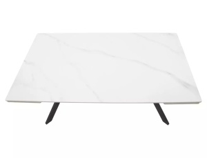 MASA EXTENSIBILA IMPERIA, 160/220 CM, ALB MAT/NEGRU MAT, DIN CERAMICA SI METAL, STIL MODERN - Img 5