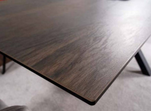 MASA EXTENSIBILA, MARO/NEGRU MAT, 160/240 CM, DIN STICLA SECURIZATA, CERAMICA SI METAL, STIL MODERN - Img 3