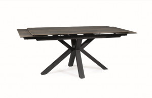 MASA EXTENSIBILA, MARO/NEGRU MAT, 160/240 CM, DIN STICLA SECURIZATA, CERAMICA SI METAL, STIL MODERN - Img 8