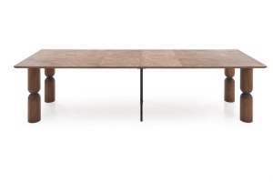 MASA EXTENSIBILA MELTON, 200/300 CM, NUC, DIN MDF, FURNIR NATURAL SI LEMN MASIV DE FAG, STIL MODERN - Img 11