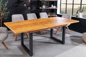 MASA EXTENSIBILA, MOSAIK 120- 160CM, FURNIR LEMN DE PIN RECICLAT SI METAL, ASPECT MARO NATUR, ARTIM GROUP SELECTION