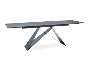 MASA EXTENSIBILA, NEGRU MAT, 160/240 CM, BLAT DIN STICLA SECURIZATA SI PICIOARE DIN METAL, STIL MODERN - Img 7