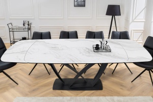 MASA EXTENSIBILA, PAPILLON 180/260CM, DIN CERAMICA/STICLA MARMURA ALBA SI METAL, ARTIM GROUP SELECTION
