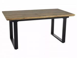 MASA EXTENSIBILA UMBERTO II, 160/240 CM, STEJAR ARTISAN/NEGRU, BLAT DIN MDF SI PICIOARE DIN METAL, STIL MODERN - Img 3