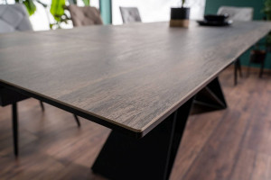 MASA EXTENSIBILA WESTIN LEGNO, MARO/NEGRU MAT, 160/240 CM, DIN STICLA SECURIZATA, CERAMICA SI METAL, STIL MODERN - Img 4