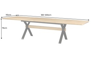 MASA EXTESIBILA DE MARI DIMENSIUNI, GIANT 180- 300CM, FURNIR LEMN DE STEJAR SI METAL, ASPECT STEJAR, ARTIM GROUP SELECTION - Img 10
