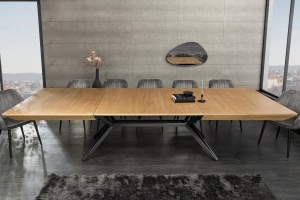 MASA EXTESIBILA DE MARI DIMENSIUNI, GIANT 180- 320CM, FURNIR LEMN DE STEJAR SI METAL, ASPECT STEJAR, ARTIM GROUP SELECTION