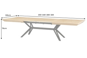 MASA EXTESIBILA DE MARI DIMENSIUNI, GIANT 180- 320CM, FURNIR LEMN DE STEJAR SI METAL, ASPECT STEJAR, ARTIM GROUP SELECTION - Img 11