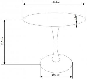 MASA LIVING DENVER, CU EFECT DE MARMURA ALBA/ALB, 80 CM, BLAT DIN MDF SI PICIOR DIN METAL, STIL MODERN - Img 3