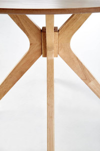 MASA LIVING NICOLAS, STEJAR NATURAL, 120 CM, BLAT DIN MDF SI PICIOARE DIN LEMN MASIV, STIL MODERN - Img 8