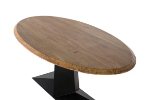 MASA SUFRAGERIE DENIA 200CM, REALIZATA DIN LEMN DE SALCAM SI METAL, CULOARE NATUR/NEGRU, GINER Y COLOMER - Img 3