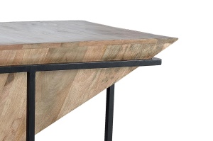 MASUTA CAFEA LAGUNA 100CM, REALIZATA DIN LEMN DE MANGO SI METAL, CULOARE NATUR/NEGRU, GINER Y COLOMER - Img 6