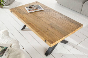 MASUTA DE CAFEA 110CM, THOR, COD 40455, DIN LEMN MASIV DE PIN NATURAL, STIL VINTAGE - Img 5