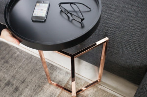 MASUTA DE CAFEA 40CM, CUPRU/NEGRU, MODUL, COD 36716, DESIGN MODERN - Img 3