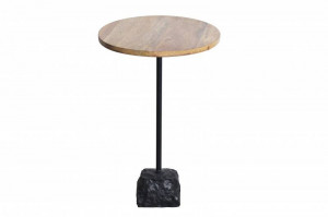 MASUTA DE CAFEA 55CM, TRAYFUL, DIN LEMN MASIV DE MANGO, MARMURA SI METAL, COD 43499