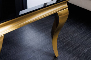 MASUTA DE CAFEA, BAROCK 100CM, ASPECT NEGRU/AURIU, STIL CLASIC - Img 3