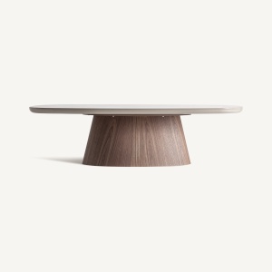 MASUTA DE CAFEA BIONAZ 140CM, REALIZATA DIN LEMN SI FURNIR, STIL CONTEMPORAN, FINISAJ TAUPE/MARO, VICAL HOME