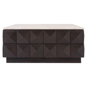 MASUTA DE CAFEA CLAREMONT, 212816, CONFECTIONATA DIN FURNIR DE STEJAR, LEMN SI TRAVERTIN, MARO, STIL MODERN - Img 3